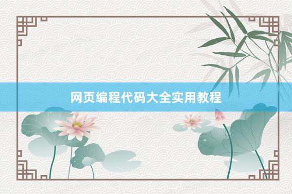 网页编程代码大全实用教程